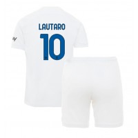Camisa de Futebol Inter Milan Lautaro Martinez #10 Equipamento Secundário Infantil 2023-24 Manga Curta (+ Calças curtas)